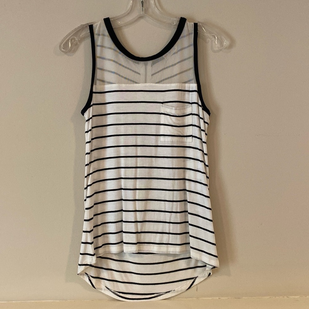 EUC high low striped tank by Glitz